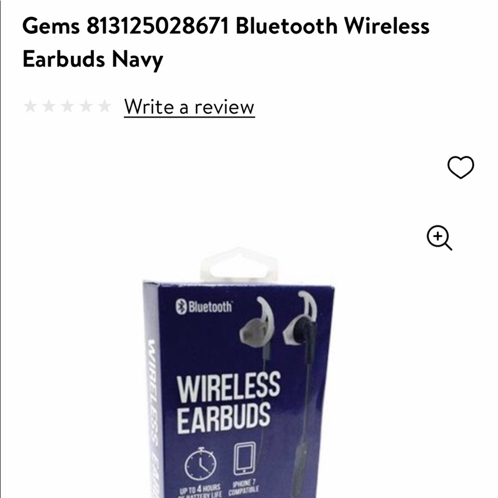 GEMS Bluetooth Wireless Earbuds/Blue 4hrs battery